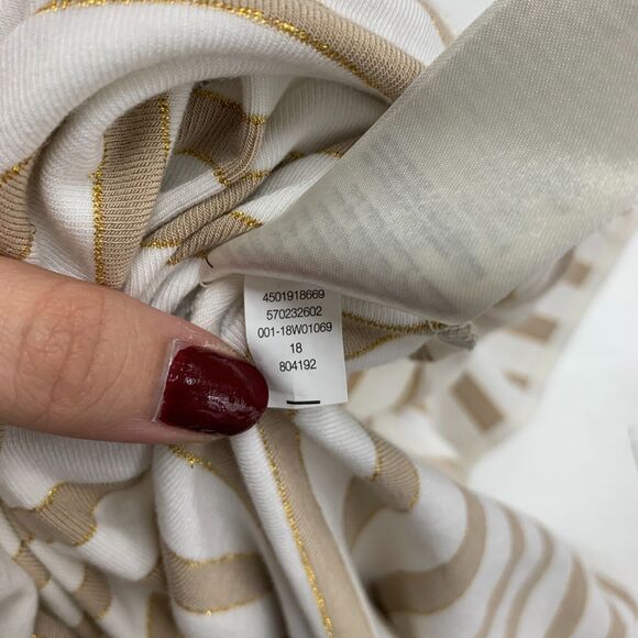 White House Black Market Tank Top Women 2XS XXS Striped Crew Neck Lace Up Front - Picture 9 of 13